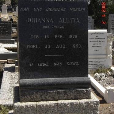 HANEKOM Johanna Aletta nee THERON 1879-1958