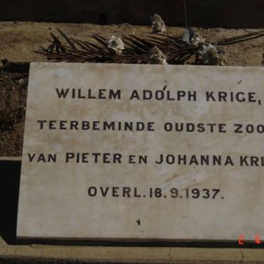 KRIGE Willem Adolph -1937