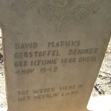 KOKER David Mathys Gerstoffel, de 1866-1948