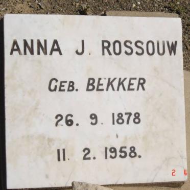 ROSSOUW Anna J. nee BEKKER 1878-1958