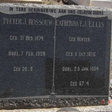 ROSSOUW Pieter J. 1874-1938 &amp; Catherina E.J. ELLIS nee VENTER 1876-1954