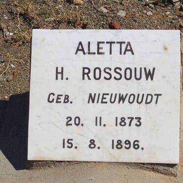 ROSSOUW Aletta H. nee NIEUWOUDT 1873-1896