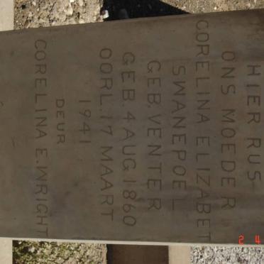 SWANEPOEL Corelina Elizabeth nee VENTER 1860-1941