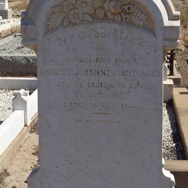 TONDER Andries Johannes, van 1860-1921