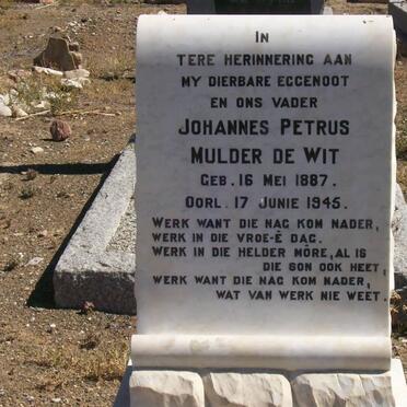 WIT Johannes Petrus Mulder, de 1887-1945