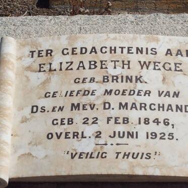 WEGE Elizabeth nee BRINK 1846-1925