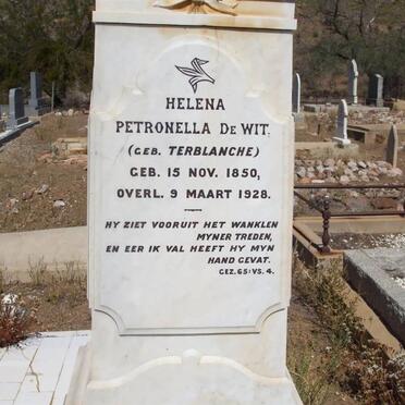 WIT Helena Petronella, de nee TERBLANCHE 1850-1928
