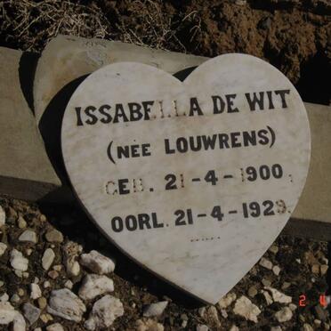 WIT Issabella, de nee LOUWRENS 1900-1929