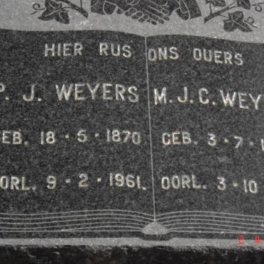 WEYERS P.J. 1870-1961 &amp; M.J.C. 1859-1941