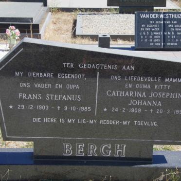 BERGH Frans Stefanus 1903-1985 &amp; Catharina Josephina Johanna 1909-1997