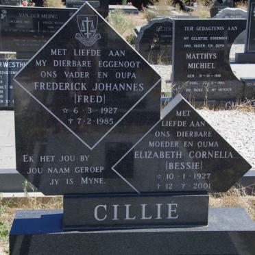 CILLIE Frederick Johannes 1927-1985 &amp; Elizabeth Cornelia 1927-2001