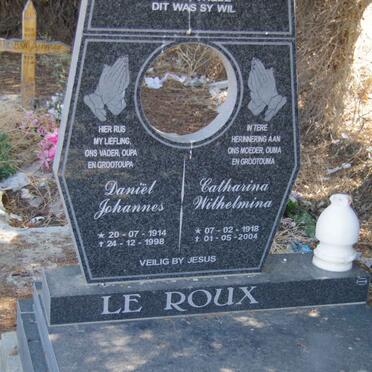 ROUX Daniel Johannes, le 1914-1998 &amp; Catharina Wilhelmina 1918-2004