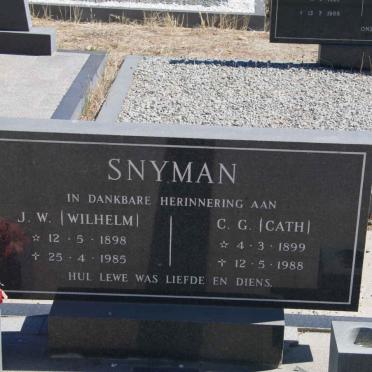 SNYMAN J.W. 1898-1985 &amp; C.G. 1899-1988