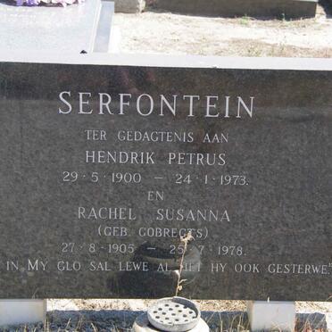 SERFONTEIN Hendrik Petrus 1900-1973 &amp; Rachel Susanna GOBREGTS 1905-1978