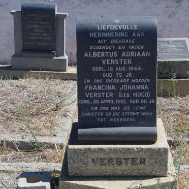 VERSTER Albertus Adriaan -1944 &amp; Francina Johanna HUGO -1962