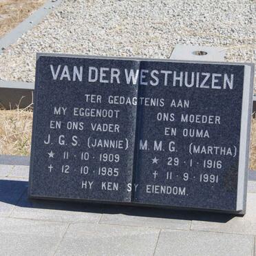 WESTHUIZEN J.G.S., van der 1909-1985 &amp; M.M.G. 1916-1991