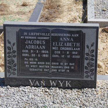 WYK Jacobus Adriaan, van 1908-1981 &amp; Anna Elizabeth GROBBELAAR 1912-2000
