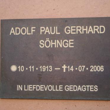 SÖHNGE Adolf Paul 1913-2006