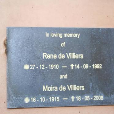 VILLIERS Rene, de 1910-1992 :: DE VILLIERS Moira 1915-2008