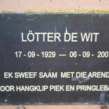 WIT Lötter, de 1929-2007