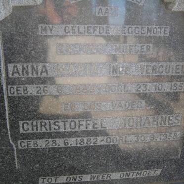 BESTER Christoffel Johannes 1882-1958 &amp; Anna Maria VERCUIEL 1888-1956