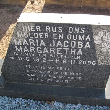 GOEDE  Maria Jacoba Margaretha, de nee VAN DER WESTHUIZEN 1912-2006