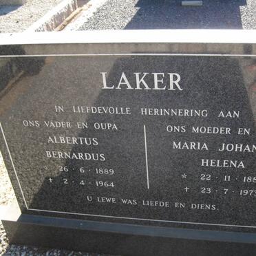 LAKER Albertus Bernardus 1889-1964 &amp; Maria Johanna Helena 1886-1973