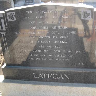 LATEGAN Johannes Hendrik 1879-1963 &amp; Catharina Helena VAN ZYL 1880-1967