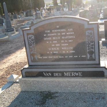 MERWE Schalk Willem, van der 1890-1969 &amp; Dinah Bella Marthina 1895-1967