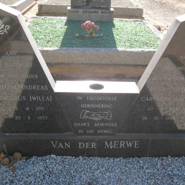 MERWE Willem Andreas Jacobus, van der 1911-1977 &amp; Ellie Sophia CARSTENS 1913-1989