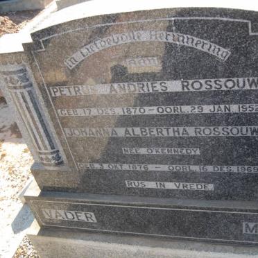 ROSSOUW Petrus Andries 1870-1952 &amp; Johanna Albertha O'KENNEDY 1876-1969