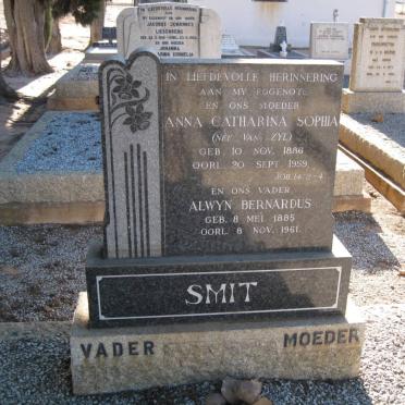 SMIT Alwyn Bernardus 1885-1961 &amp; Anna Catharina Sophia VAN ZYL 1886-1959