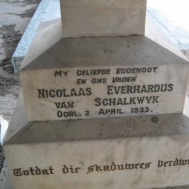 SCHALKWYK Nicolaas Everhardus, van -1933