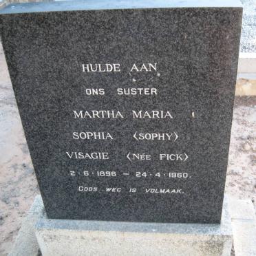 VISAGIE Martha Maria Sophia nee FICK 1896-1960