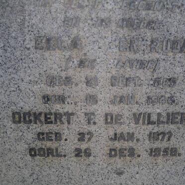 VILLIERS Ockert T., de 1877-1958 &amp; Ella Gertruda OLIVIER 1885-1946