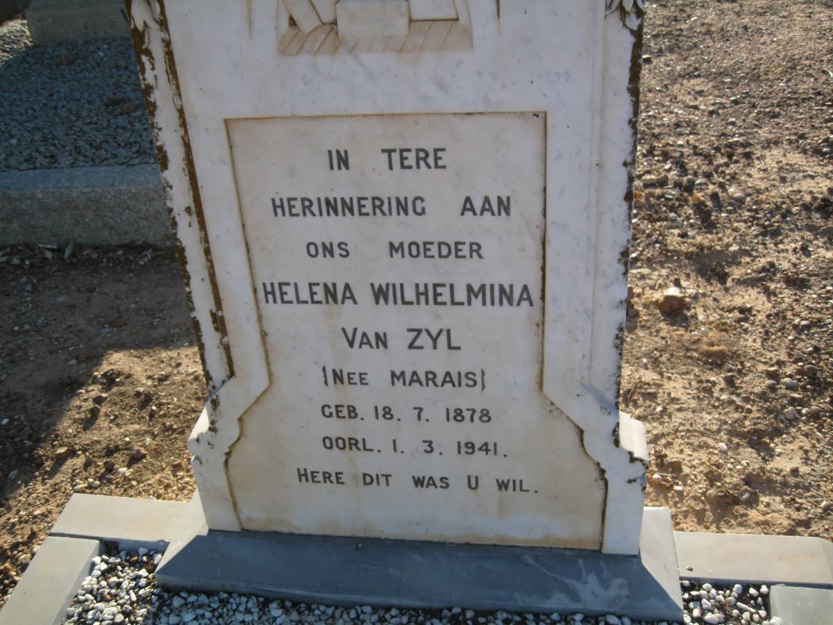 ZYL Helena Wilhelmina, van nee MARAIS 1878-1941