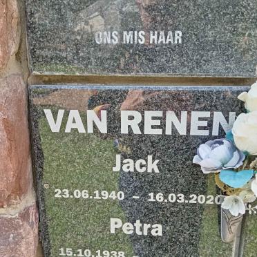 RENEN Jack 1940-2020 &amp; Petra 1938-