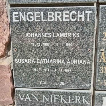 ENGELBRECHT Johannes Lambriks 1907-1997 &amp; Susara Catharina Adriana 1914-1997