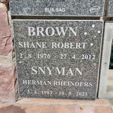 BROWN Shane Robert 1976-2012 :: SNYMAN Herman Rheinders 1983-2023 