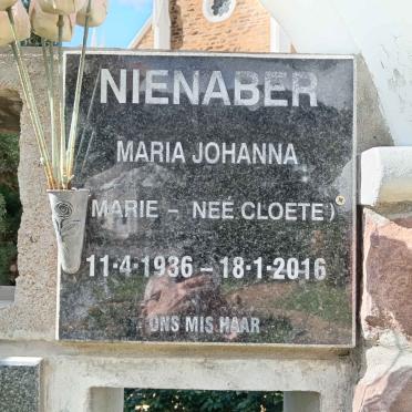 NIENABER Maria Johanna Marie nee CLOETE 1936-2016