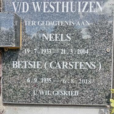 WESTHUIZEN Neels, v.d. 1933-2004 &amp; Betsie CARSTENS 1935-2018