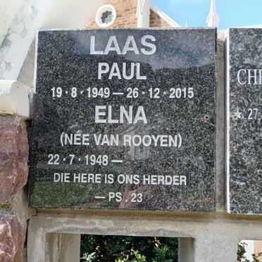 LAAS Paul 1949-2015 &amp; Elna VAN ROOYEN 1948-