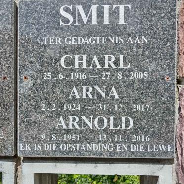 SMIT Charl 1916-2005 &amp; Arna 1924-2017 :: SMIT Arnold 1951-2016