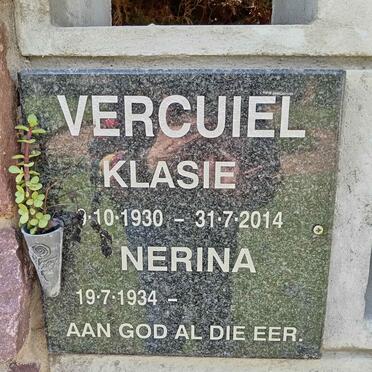VERCUIEL Klasie 1930-2014 &amp; Nerina 1934-