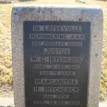HITCHCOCK Justus W.G. -1922 &amp; Margaritha FICK -1936
