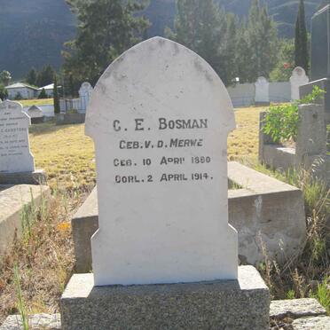 BOSMAN C.E. nee VAN DER MERWE 1880-1914