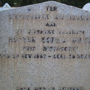 WHITE Hester Sophia nee HITCHCOCK 1883-1933