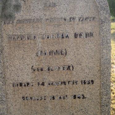 BRINK Hermina Jacoba nee OLIVIER 1859-1943