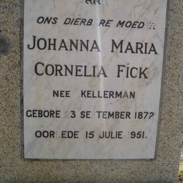FICK Johanna Maria Cornelia nee KELLERMAN 1872-1951