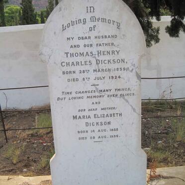 DICKSON Thomas Henry Charles 1855-1924 &amp; Maria Elizabeth 1855-1936